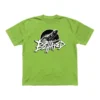 Lime green t-shirt featuring the Behated band logo printed on the front.