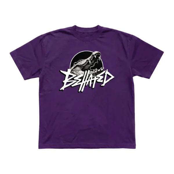 Purple t-shirt featuring the Behated band logo printed on the front.