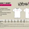 Here are the accessibility and optimization assets for your 180 Basic T-Shirt garment specification sheet: 1. ALT Text alt="Hyena 180 Basic T-Shirt garment specification and size chart image.