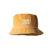 Enzyme-washed mustard yellow Tidal Waves bucket hat with white embroidered logo on the front - Front view