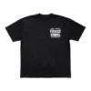 Black Angelo Tursini's Fitness School t-shirt showing the white chest print on the front.