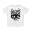 White Gloom Apparel Teeth t-shirt featuring a black spiky logo and distressed mouth graphic on the chest.